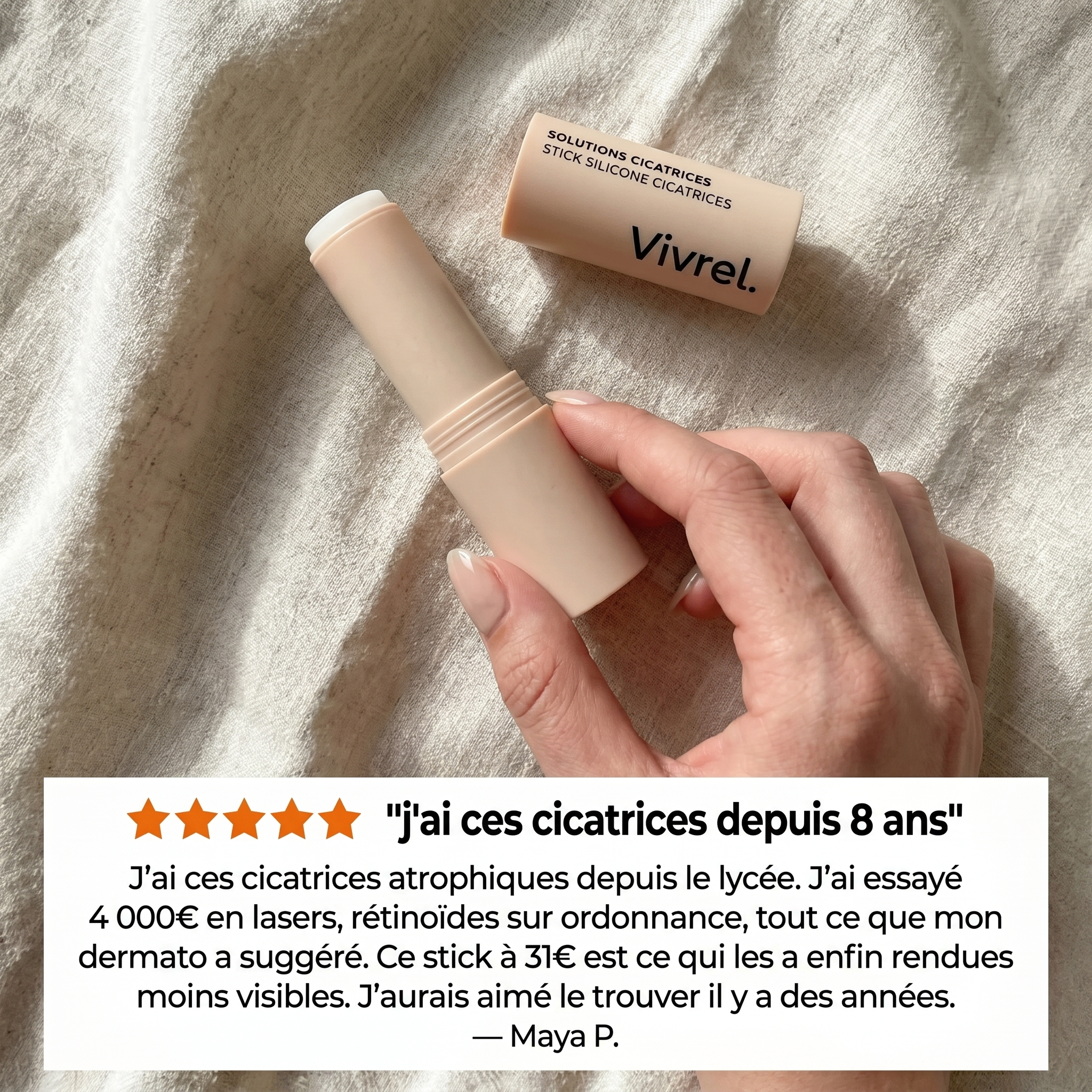 Stick clinique pour cicatrices d'acné - Vivrel™