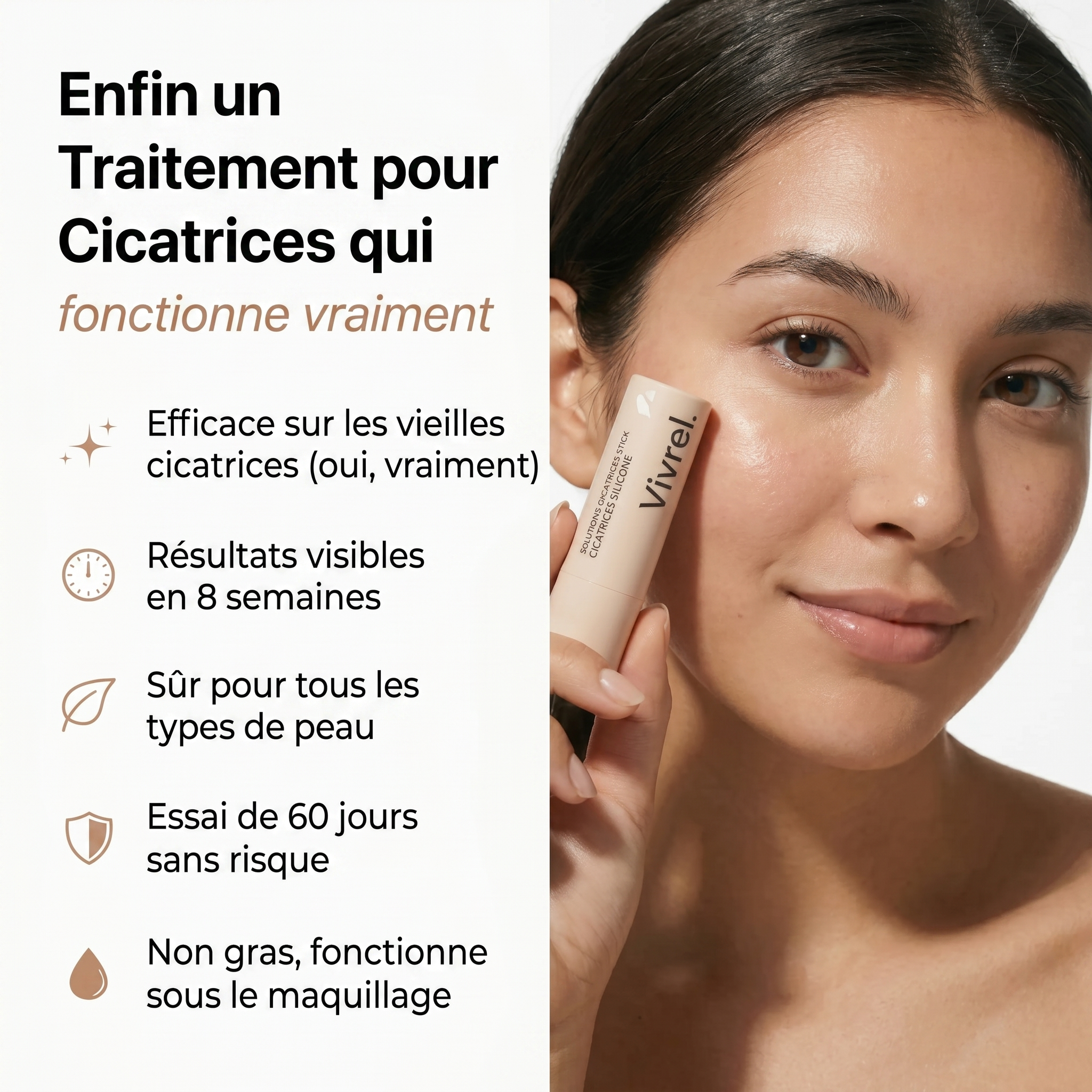 Stick clinique pour cicatrices d'acné - Vivrel™