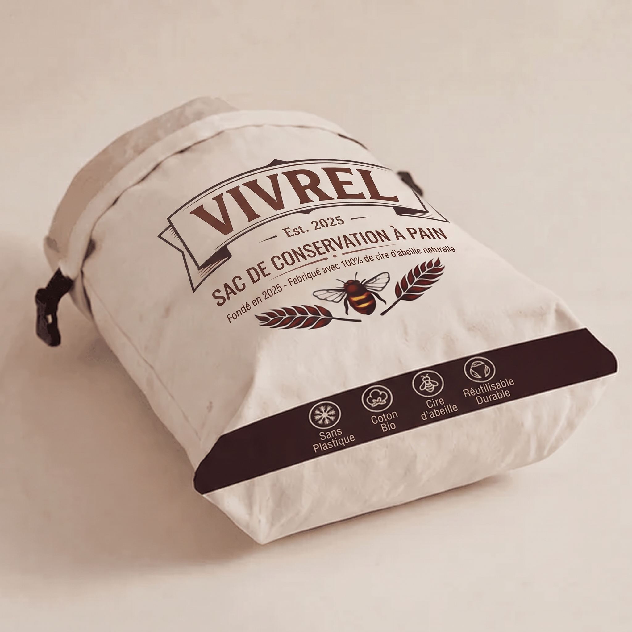 Sachet à pain en cire d'abeille Vivrel™