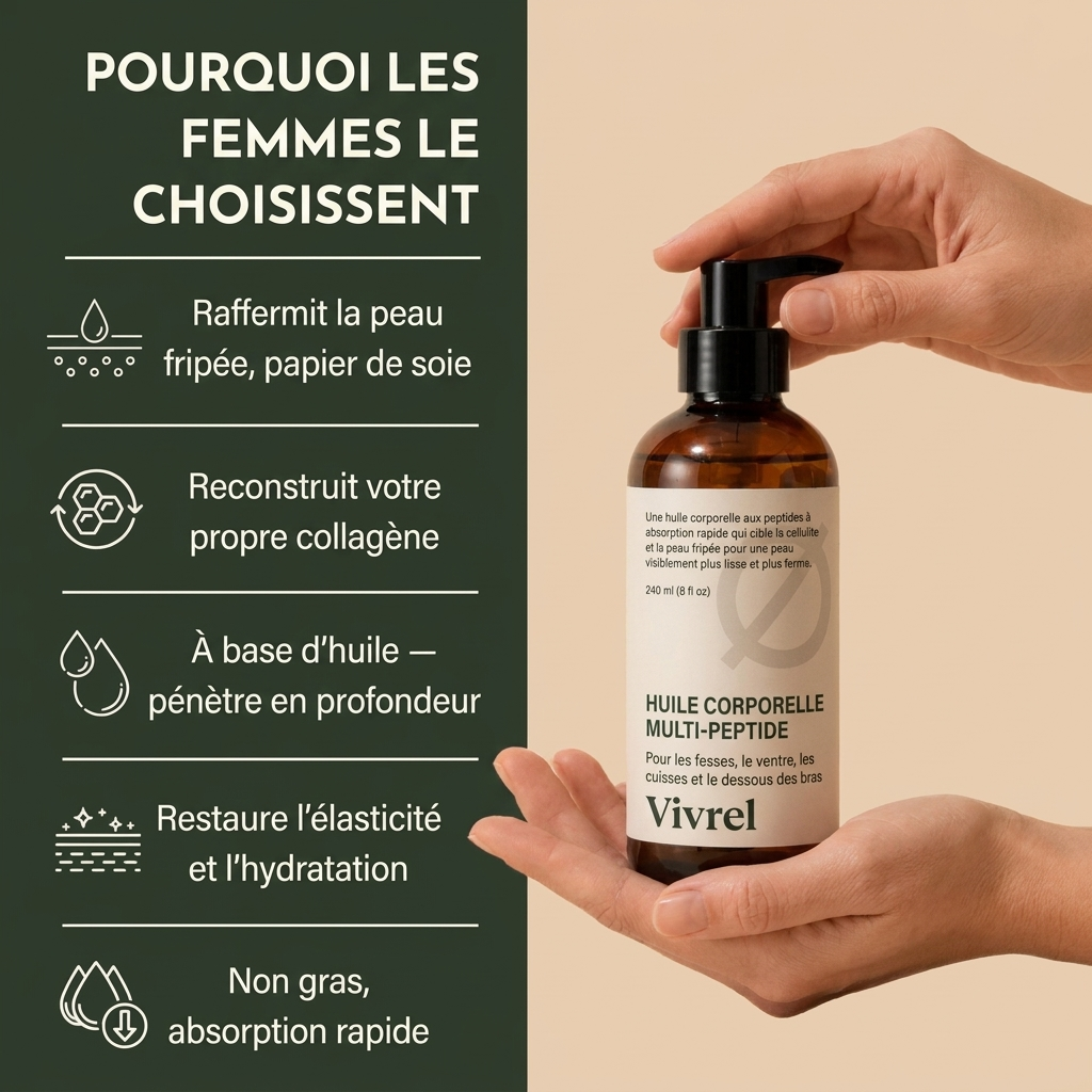 VIVREL Huile corporelle aux peptides