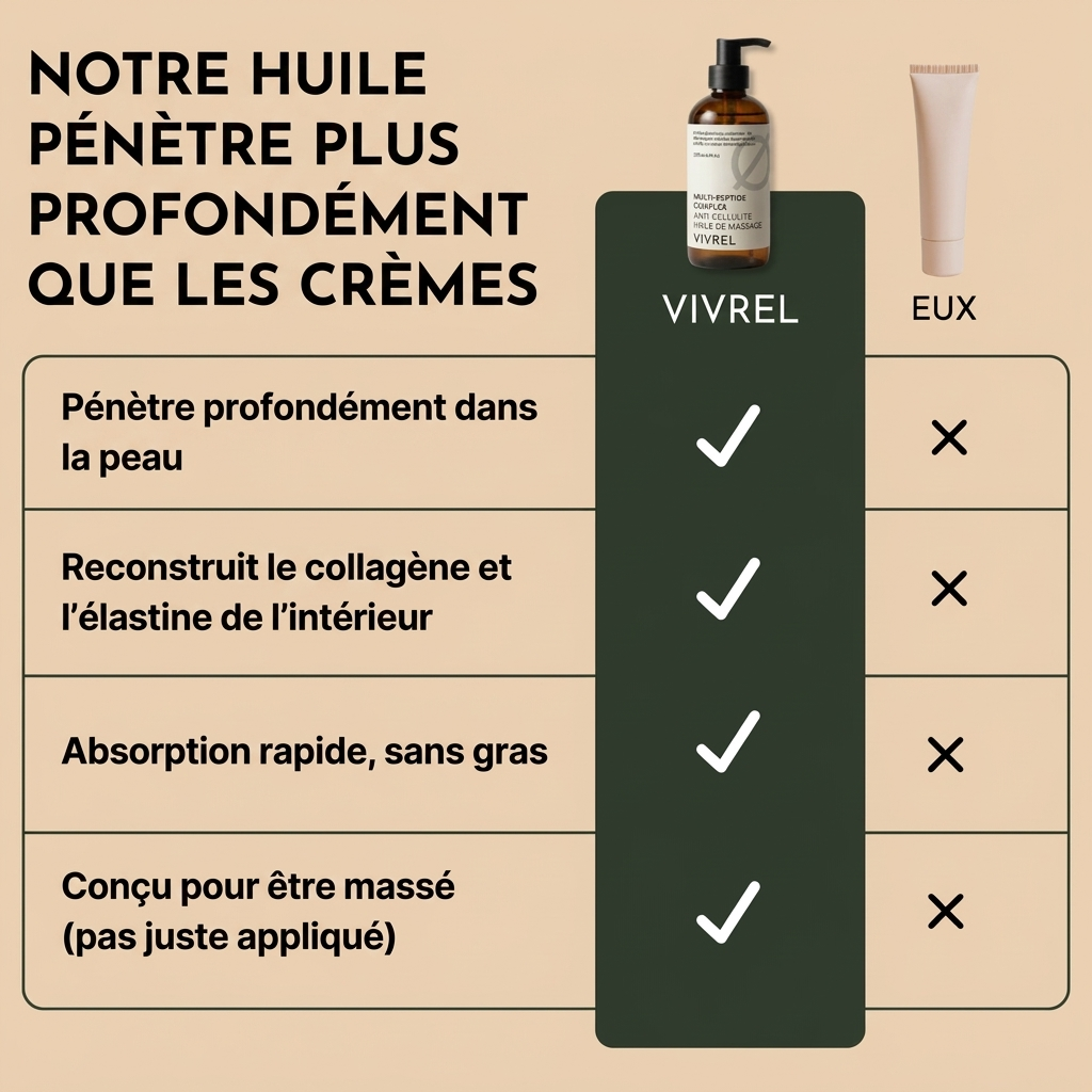 VIVREL Huile corporelle aux peptides